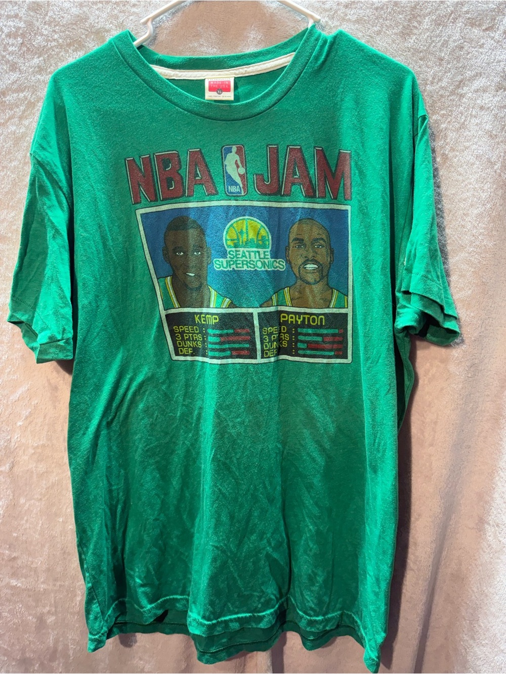 HOMAGE Green NBA Jam Seattle Supersonics Graphic Tee
